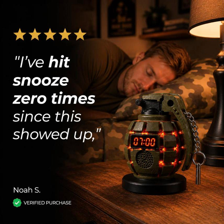 PinBack™ Grenade Alarm Clock