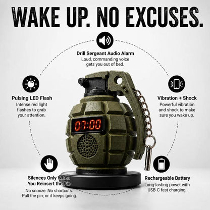 PinBack™ Grenade Alarm Clock
