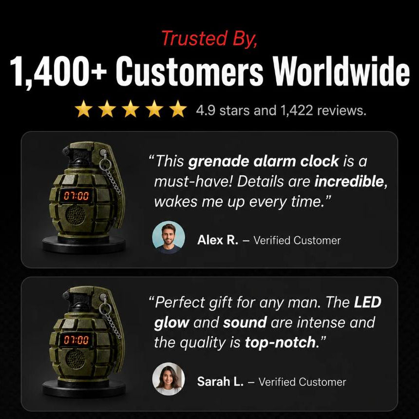 PinBack™ Grenade Alarm Clock