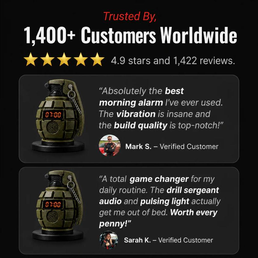 PinBack™ Grenade Alarm Clock